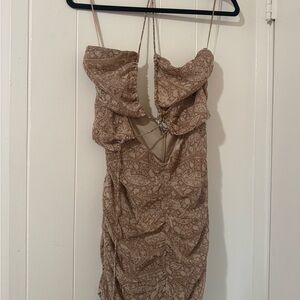 Elegant Brown Patterned Dress